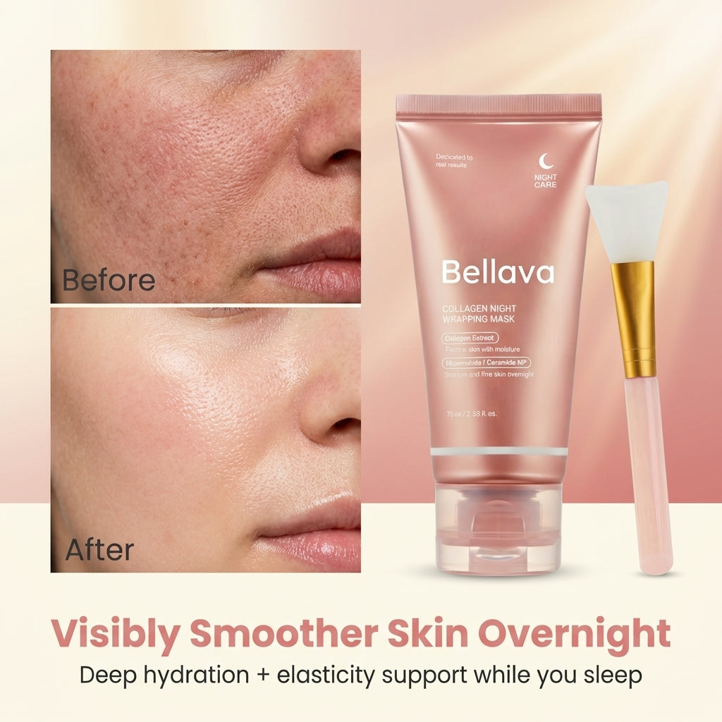 Bellava Collagen Night Mask – Wake Up to Plumper, Smoother, Radiant Skin